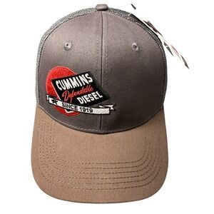 Cummins Dependable Diesel Since 1919 Trucker Hat Grey Brown Snapback NEW